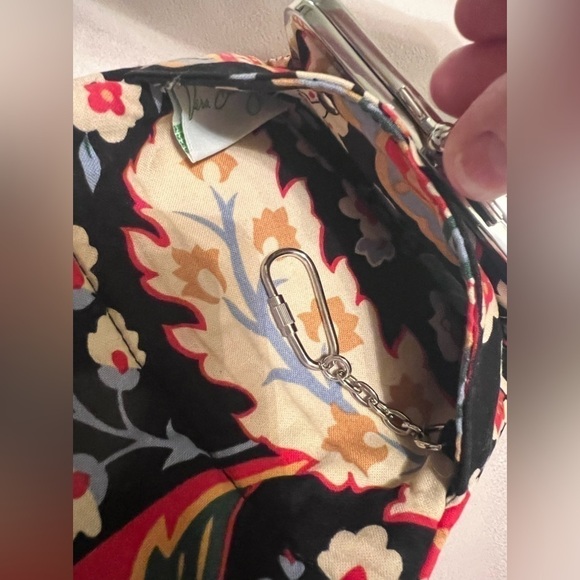 VERA BRADLEY Versailles One For The Money Wallet Black Blue Orange Floral - Picture 10 of 11